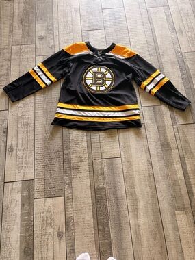 Fanatics Boston Bruins NHL Hockey Black Gold White Jersey Size 54